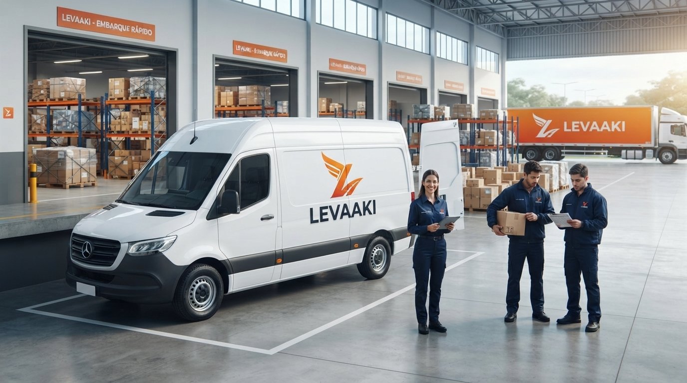 Operação logística da Levaaki com veículo de entregas