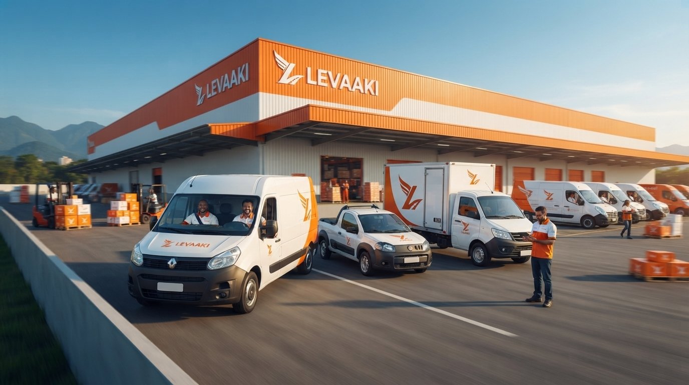Frota da Levaaki em operação de distribuição